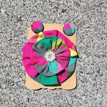 Load image into Gallery viewer, Pink &amp; Green Madras Brooch
